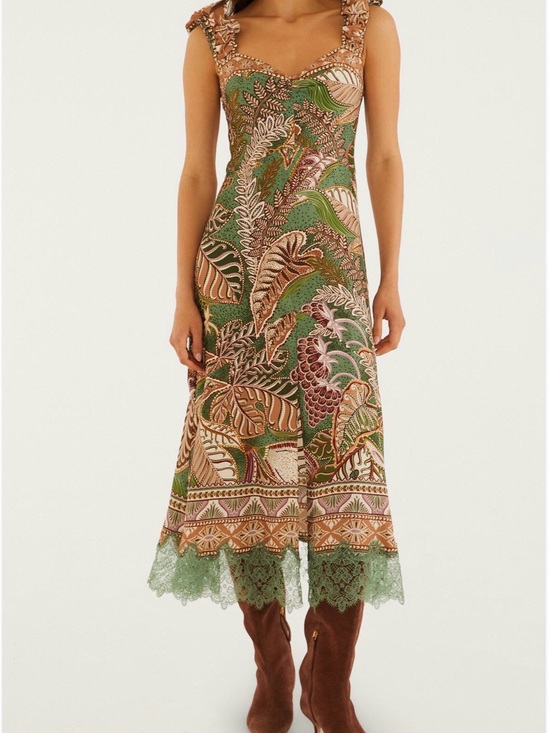 FARM Rio Dresses & Skirts - Farm Rio - Dotted Foliage Midi Dress